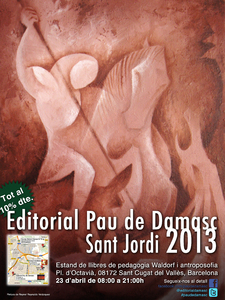 Estand de llibres de pedagogia Waldorf i antroposofia a la Fira de Sant Jordi 2013